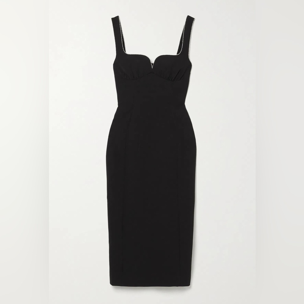 Saloni Black Midi Dress